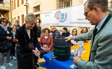 Amtskollegen Elena Pavan und OB Frank Schneider